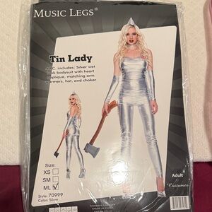 Music Legs Silver Tin Lady Costume